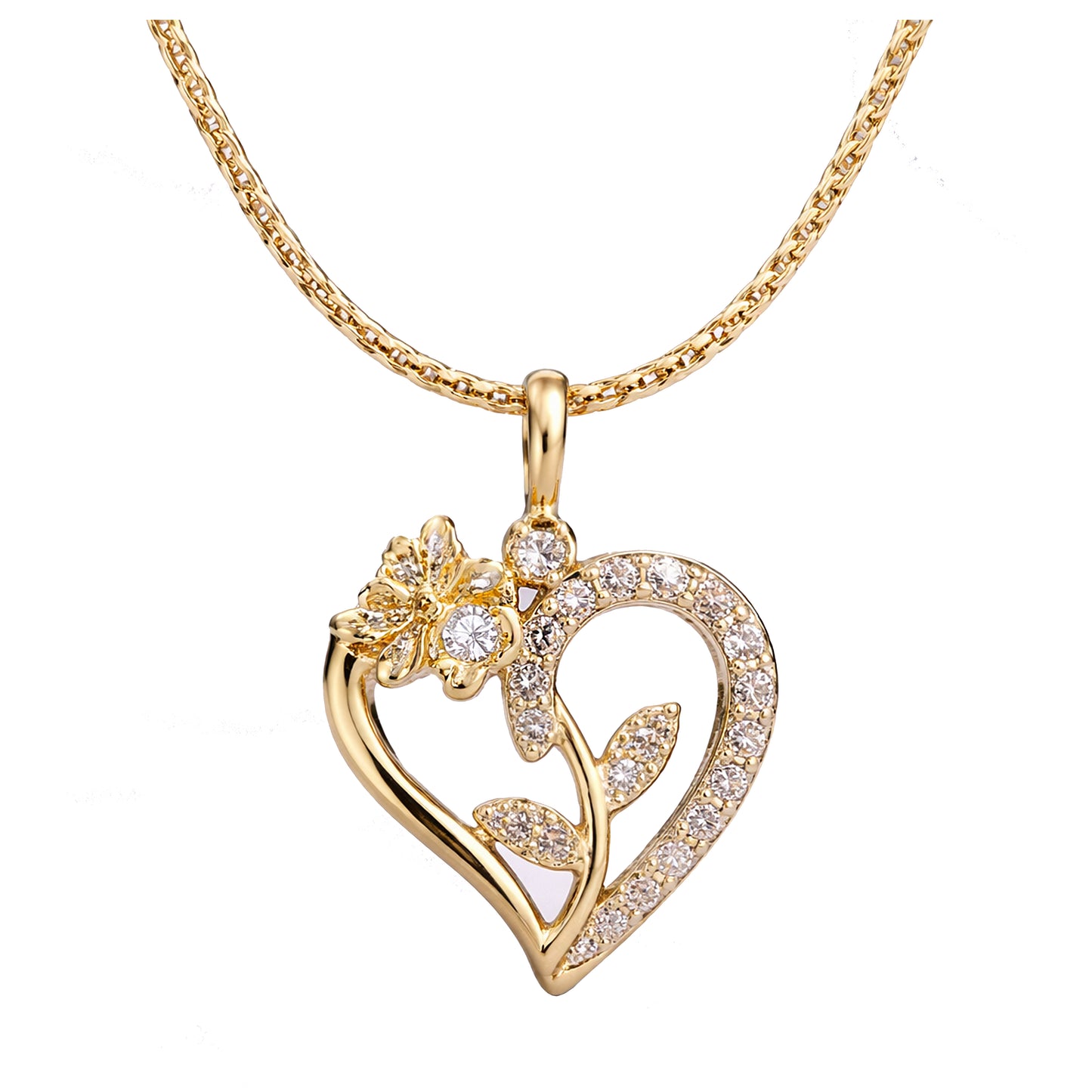 Cadena con dije, oro laminado