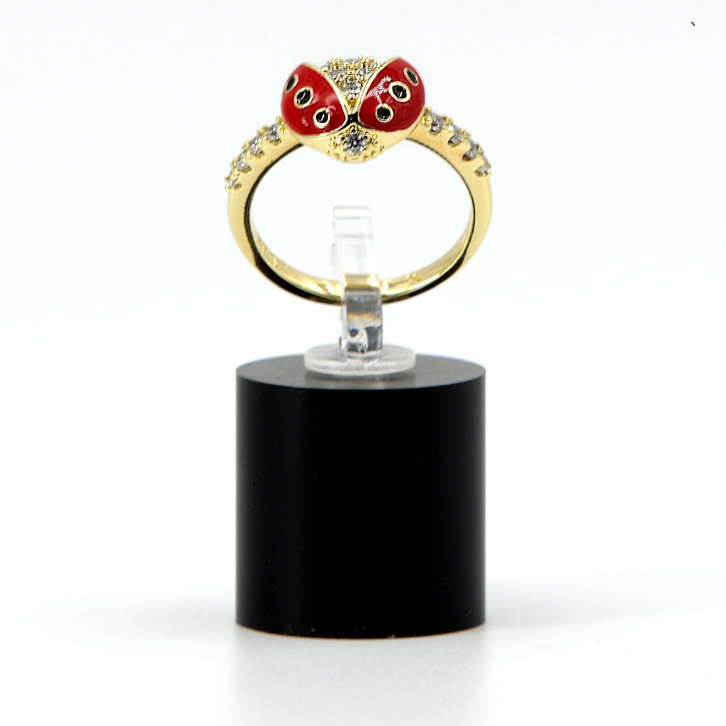Anillos de mariquita para dama oro laminado