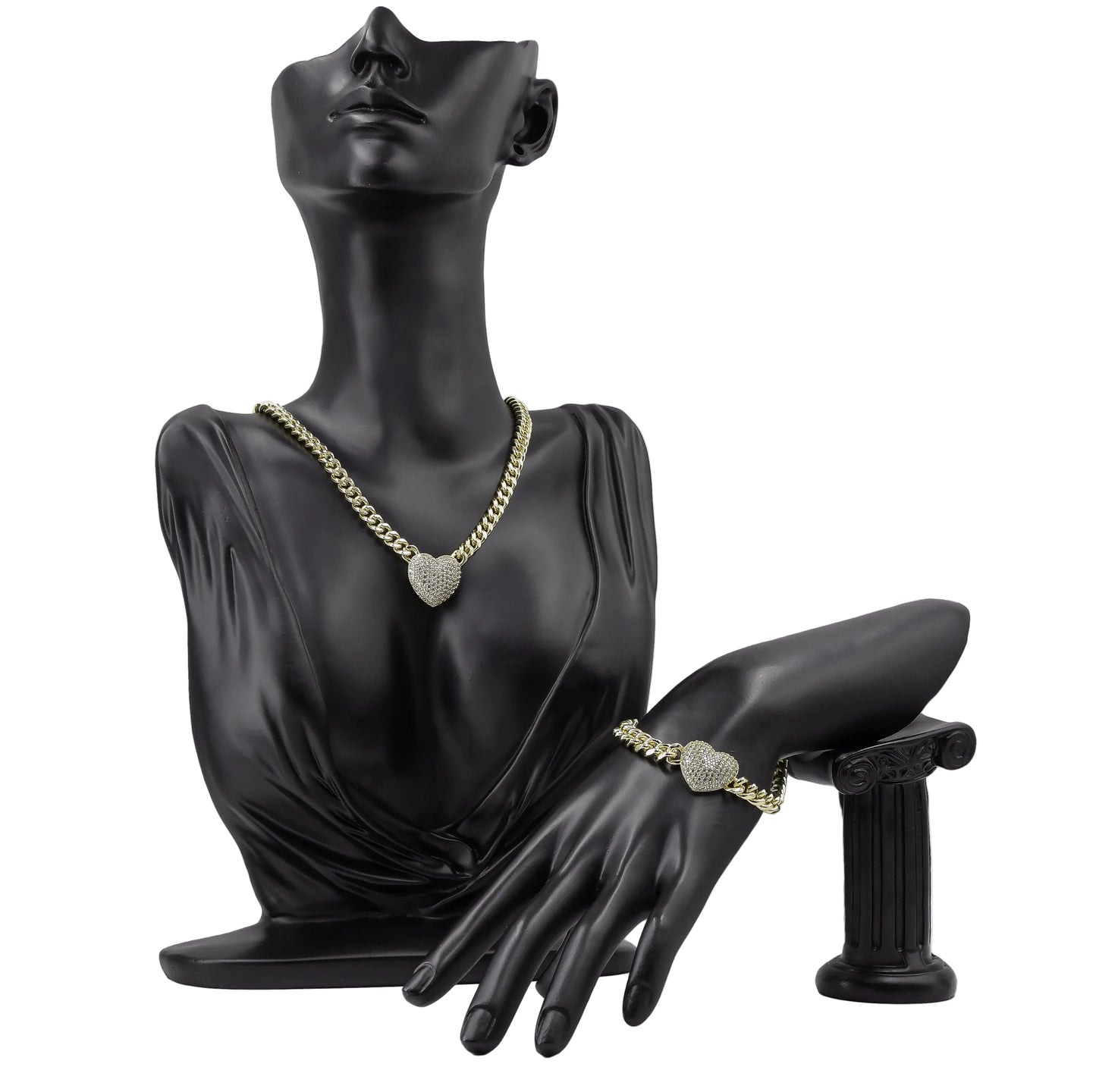 Set de cadena con pulsera para dama oro laminado
