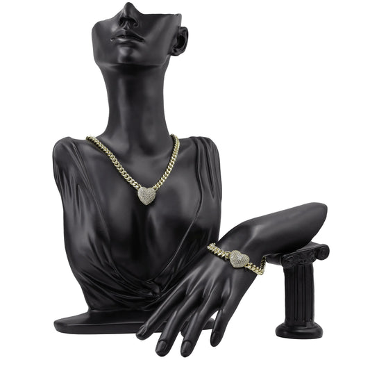 Set de cadena con pulsera para dama oro laminado