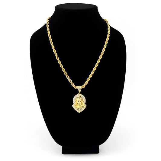Cadena con Dije Caballero Oro Laminado 14k