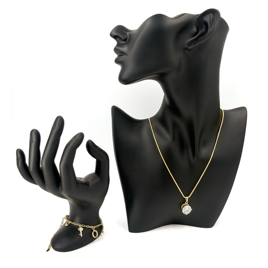 Set  de cadena dije y brazalete oro laminado