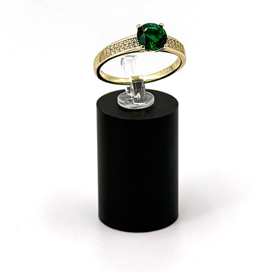 Anillo para Dama Color Verde Esmeralda Oro Laminado