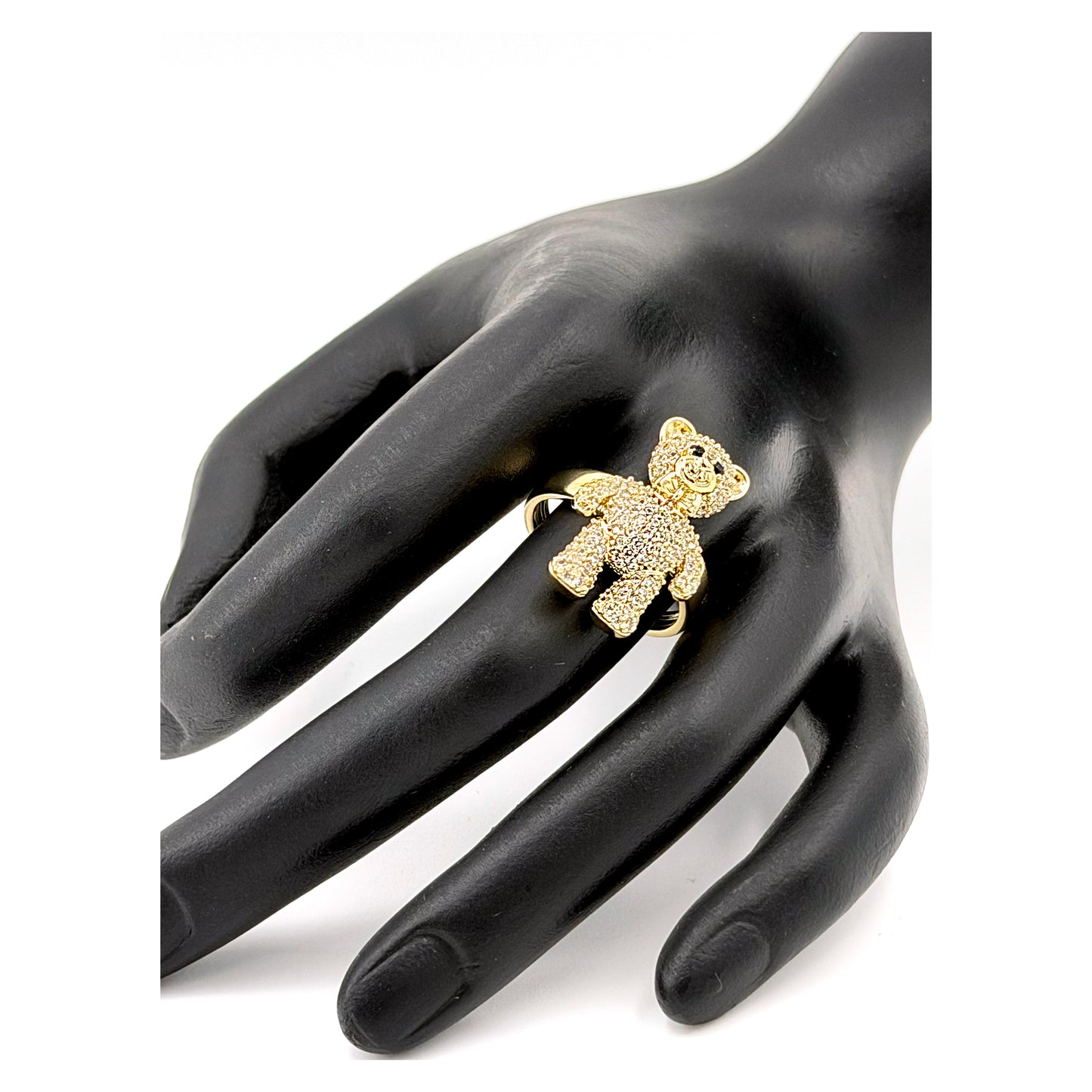 Anillos de osito para dama oro laminado