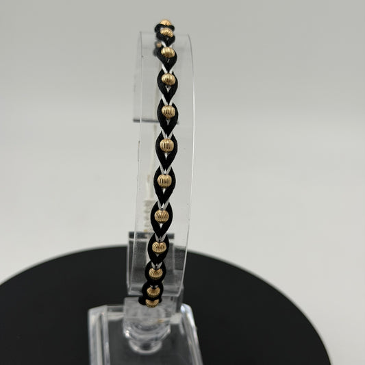 Pulsera Tejida Artesanal Oro Laminado