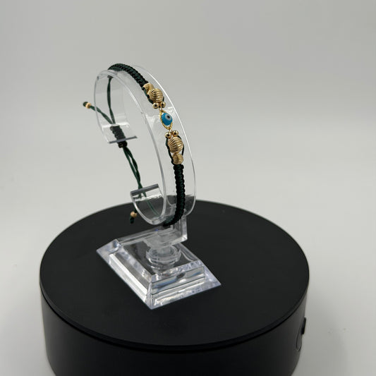 Pulsera Tejida Artesanal Oro Laminado Ajustable