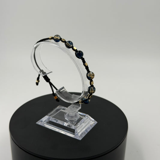 Pulsera Tejida Artesanal Oro Laminado